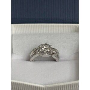 Vintage Style .25 ct Natural Diamond Floral Motif Ring